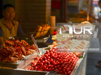 A typical seafood vendor seen in Flavor Street, a local food street, in Wuhan center.
On Monday, September 14, 2016 in Wuhan, China. in (