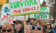 Hundreds of Canadians took part in a massive march against climate change during the North...