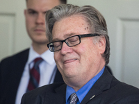 Steve Bannon, President Trump's White House Chief Strategist, was in attendance for President Trump's announcement that the United States is...