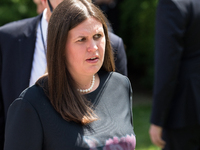 Sarah Huckabee Sanders, Principal Deputy White House Press Secretary, was in attendance for President Trump's announcement that the United S...