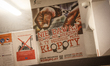 A poster warning against offering money to customs officials is seen at Terespol train sta...