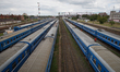 Trains are seen at the Brest central station on 1 June, 2017. As the city is situated next...