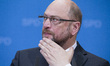 Chairman and Chancellor candidate of the Social Democratic Party (SPD) Martin Schulz is pi...