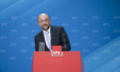Chairman and Chancellor candidate of the Social Democratic Party (SPD) Martin Schulz is pi...