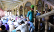 Indian Muslim devotees offer Friday prayers at the inside Historical Masque of Nakhoda   o...
