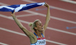 (140802) -- GLASGOW, August 2, 2014 () -- Lynsey Sharp of Scotland celebrates after the wo...