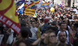 People attend a gay pride parade as part of Roma Pride 2017 in downtown Rome on June 10, 2...