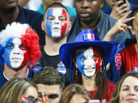 French supporters look on during the international friendly football match between France and England, on June 13, 2017 at the Stade de Fran...