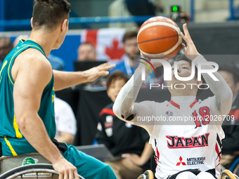 Rin Kawahara on the field during the basketball game - Australia vs Japan semi-final game at 2017 Men’s U23 World Wheelchair Basketball Cham...