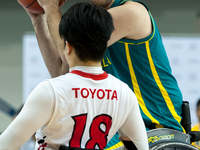 Players on the field during the basketball game - Australia vs Japan semi-final game at 2017 Men’s U23 World Wheelchair Basketball Champions...