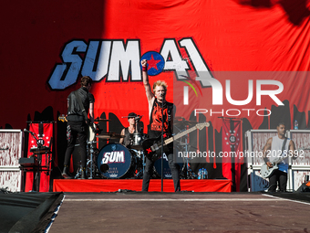 Canadian band SUM 41 perform at Autodromo Nazionale di Monza during the Independent Days Festival 2017 in Monza, Italy, on June 17, 2017. (