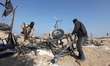 Palestinian Islamic Jihad (PIJ) militants inspects a training camp which witnesses said wa...