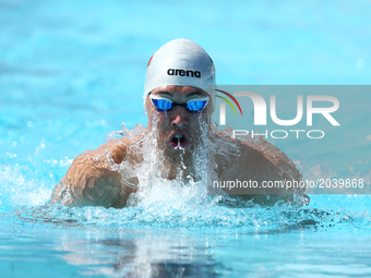 Darragh Greene (IRL) competes in Men's 100 m Breaststroke during the international swimming competition Trofeo Settecolli at Piscine del For...