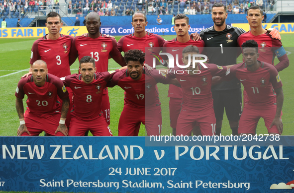 Players of the Portugal national the 2017 FIFA Confederations Cup match, first stage - Group A between New Zealand and Portugal at Saint Pet...