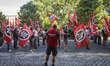 Thousands of members of Italian far-right movement CasaPound from all over Italy march wit...