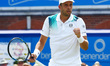 Gilles Muller LUX against Jo-Wilfried Tsonga FRA during Round Two match on the third day o...