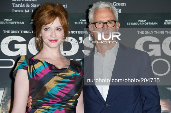 Christina Hendricks and Director John Slattery (both of Mad Men fame) attends the 'God's Pocket' Photo Call at The BFI Southbank, London, En...