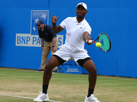  Donald Young (USA) against  Marin Cilic CRO during Men's Singles Quarter Final match on the fourth day of the ATP Aegon Championships at th...