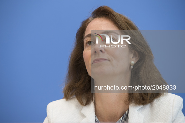Family Minister Katarina Barley attends a news conference to illustrate the work of the party during the last legislation at Bundespressekon...