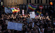 Massive demonstration  that has crossed the center of Madrid to protest for the "commercia...