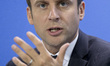 French President Emmanuel Macron is pictured during a news conference at the Chancellery i...
