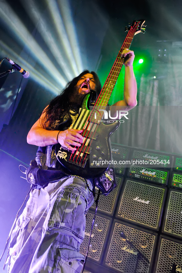 John DeServio performs in concert with Black Label Society at Emo's on August 1, 2014 in Austin, Texas. 