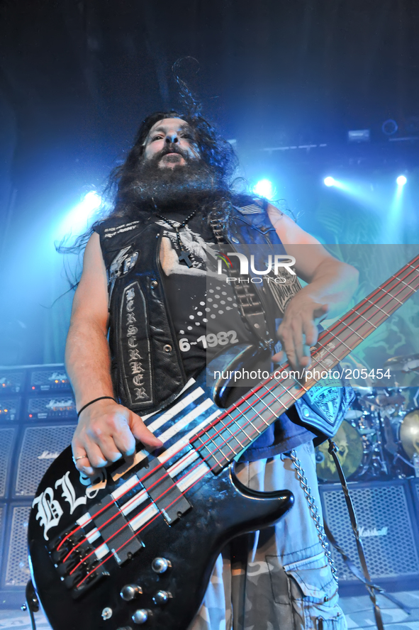 John DeServio performs in concert with Black Label Society at Emo's on August 1, 2014 in Austin, Texas. 
