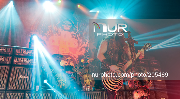 Jeff Fabb (L) and Zakk Wylde perform in concert with Black Label Society at Emo's on August 1, 2014 in Austin, Texas. 