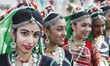 Members of the Sanskriti India Dance Group take part in a multi-cultural Canada Day parade...