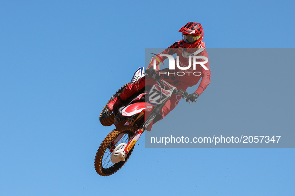 Evgeny Bobryshev #777 (RUS) in Honda of Team HRC MXGP in action during the Warm-up MXGP World Championship 2017 Race of Portugal, Agueda, Ju...