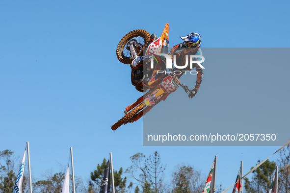 Antonio Cairoli #222 (ITA) in KTM of Red Bull KTM Factory Racing in action during the Warm-up MXGP World Championship 2017 Race of Portugal,...