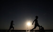 Palestinians during recreation on the beach in Gaza City. Israel withdrew ground forces fr...