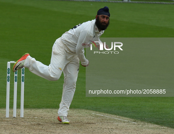 Surrey's Amar Virdi
during the Specsavers County Championship - Division One match between Surrey and Hampshire at  The Kia Oval Ground in L...