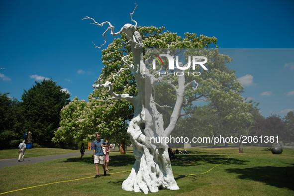 Frieze Sculpture, London’s largest outdoor exhibition, featuring 23 leading artists, is seen at Regent’s Park, London on July 5, 2017. Friez...