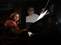 International Piano artist Rajlakshmi perform  during a tribute to Veteran Bengali singer Hemanta Mukhopadhyay song on July 06,2017 in Kolka...