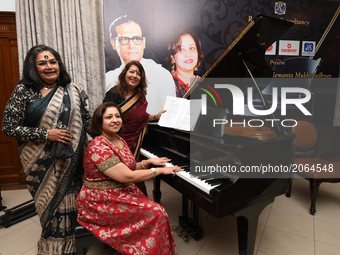 International Piano artist Rajlakshmi and Singer Usha Uthup during a tribute to Veteran Bengali singer Hemanta Mukhopadhyay song on July 06,...
