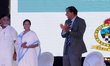 Mamata Banerjee Chief Minister of West Bengal along Industrialist Lakshmi Mittal at the  i...