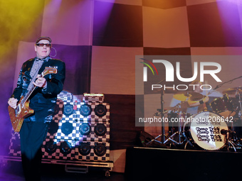 Rick Nielsen (L) and Daxx Nielsen perform with Cheap Trick at Emo's on May 16, 2014 in Austin, Texas. (