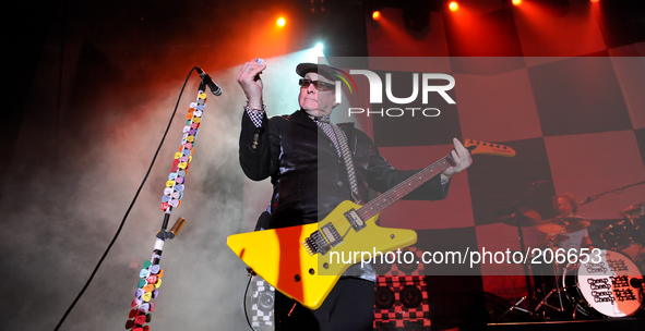 Rick Nielsen (L) and Daxx Nielsen perform with Cheap Trick at Emo's on May 16, 2014 in Austin, Texas. 