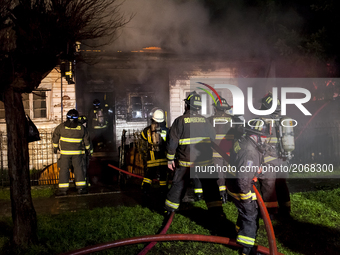 Several fire companies gathered to put out the fire in an inhabited house. Fires are very common at this time of year since the form of heat...