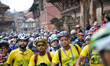 A Cyclist takes picture from mobile during Kathmandu Kora Cycling 2017 RIDE for a CAUSE at...