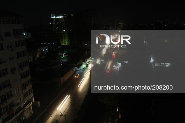 A general view of the city of Gaza to use slow shutter  August 7, 2014. Mediators worked against the clock on Thursday to extend a Gaza truc...