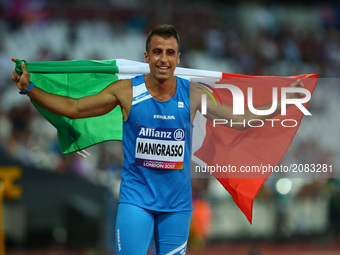  Simone Manigrasso of Italy Men's 400m T44 Final
 during IPC World Para Athletics Championships at London Stadium in London on July 17, 2017...