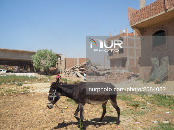 A destroyed house in al-Warraq Island, Giza, Egypt, 18 July 2017. Clashes broke at the island of al-Warraq after security forces destroyed s...