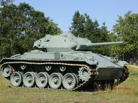 Large tank displayed at the Canadian Forces Base Borden (CFB Borden) in Borden, Ontario, Canada. CFB Borden is the historic birthplace of th...