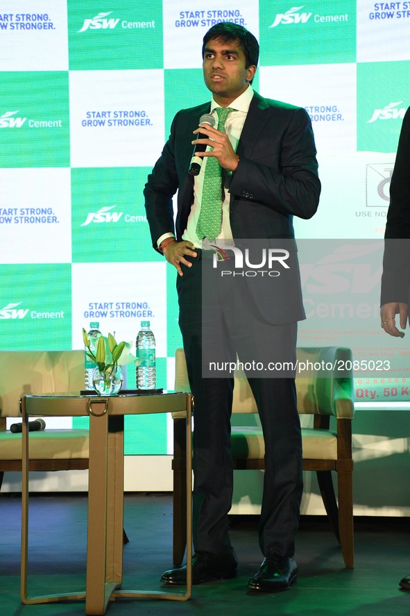 Parth Jindal son of Sajjan Jindal Chairman of Jindal Group at the launch of  JSW Cement on July 19,2017 in Kolkata,India. 