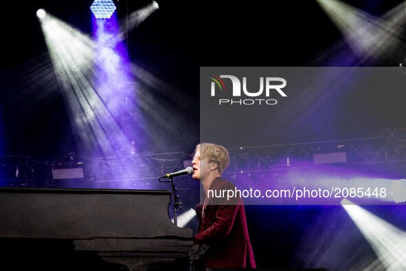 The english singer and song-writer Tom Odell pictured on stage as he performs at Moon&Stars 2017 in Locarno, Switzerland on 19 July 2017.
 