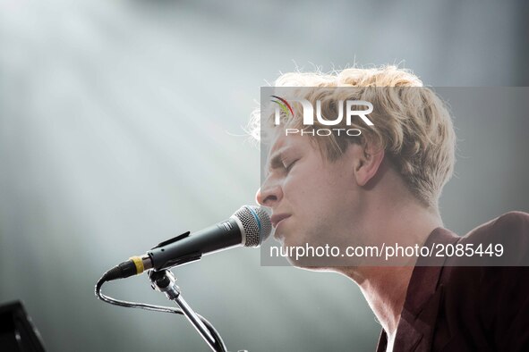 The english singer and song-writer Tom Odell pictured on stage as he performs at Moon&Stars 2017 in Locarno, Switzerland on 19 July 2017.
 