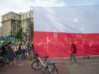 Hundreds of people in Warsaw protest in front of parliament on 20 July, 2017 after the conservative party pushed through justice reforms con...