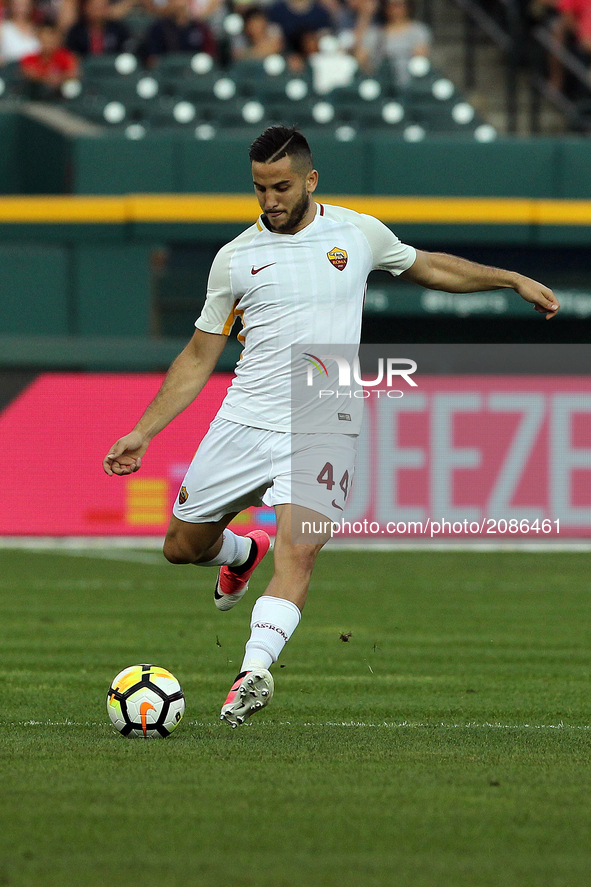 Roma defender Konstantinos Manolas (44) passes during the first half of an International Champions Cup match between AS Roma and Paris Saint...